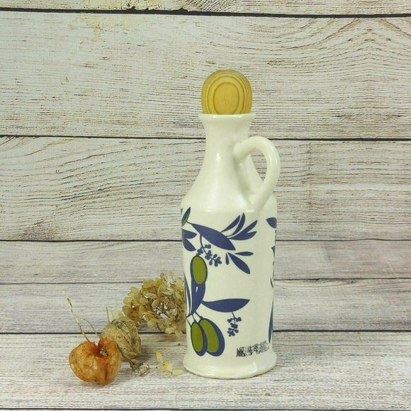 Olive Oil Ceramic Bottle Dispenser Handmade Painted Home Kitchen Decoration - Picture 8 of 9